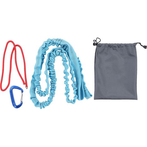 Corde de remorquage vélo résistante à l'usure avec absorption des chocs et boucle pratique, compatible tous vélos. (1/5)