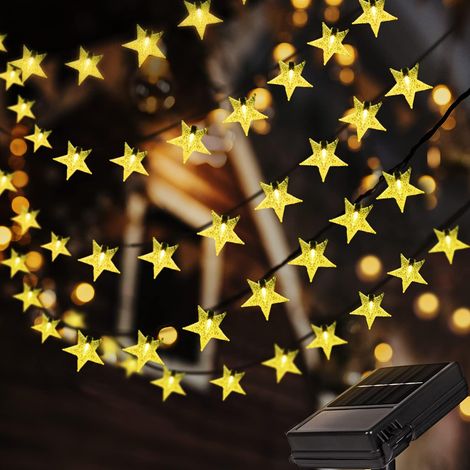 Guirlande lumineuse LED en forme d'étoile, étanche, à énergie solaire, pour fêtes, mariages, fenêtres, arbres et décorations saisonnières.-AquaForge (1/5)