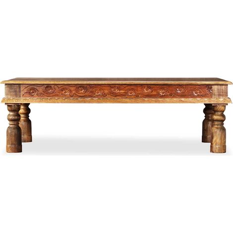 vidaXL Mesa de centro madera maciza de acacia y mango 110x60x38 cm (1/2)