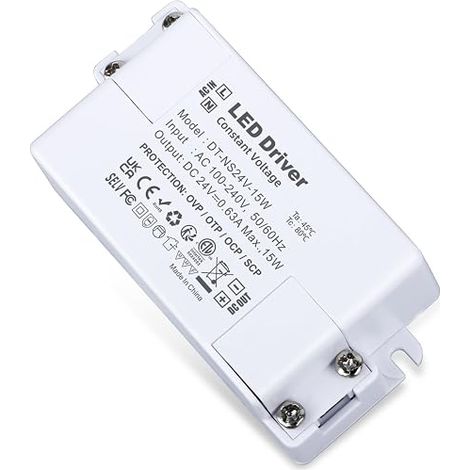 LED Transformer 24 V, 0.63 A 15 W LED Transformer, 230 V to 24 V DC (1/5)