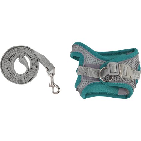 Harnais pour chien, laisse respirante et réfléchissante, gilet pour animaux de compagnie, pour petits chiens et chats, L (1/5)