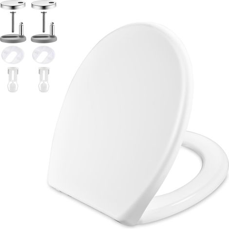 Lunette WC Forme O, Résine UF Abattant WC avec Fermeture en Douceur, Antibactérien, Anti-Jaunissement, Dégagement Rapide Nettoyage Facile, Siège de Toilettes (1/5)