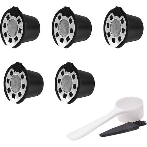 Lot de 5 filtres à café pour capsules de café rechargeables en acier inoxydable (1/4)