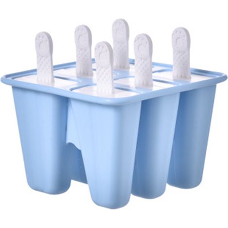 Moules à glace (6 bacs à glaçons) en silicone, réutilisables et faciles à démouler, avec poignée.