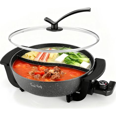Appareil Fondue Chinoise Hot Pot Electrique 6L 220V 1200W Shabu SHabu Hotpot avec Diviseur Wok electrique (1/5)
