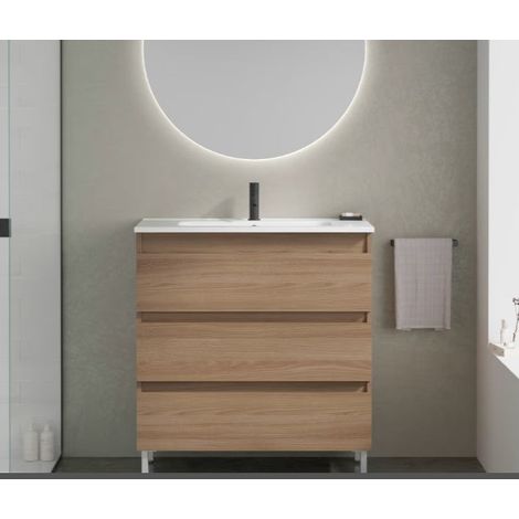 ROYO KENA Mueble+Lavabo A Suelo 3 Cajones Nogal Arenado - Medida: 60 CMS - ref: C0077571