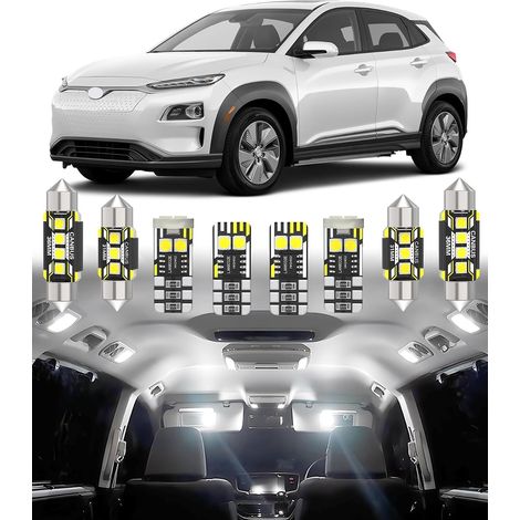 8pcs Interior LED Light Kit Replacement for Bayon/Kona Kona N 2017 2018 2019 2020 2021 2022 2023 2024+ Interior Lighting White 6000K (1/5)