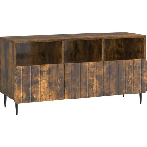 Mobile TV Rovere Fumo 102 x 34,5 x 50 cm Legno ingegnerizzato vidaXL
