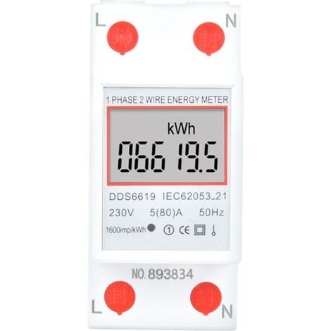 Compteur d'électricité monophasé - ZOR® - Intelligent - DDS6619-005 - Rail DIN bipolaire - Affichage numérique (1/4)