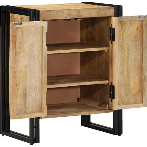 Cabinet à chaussure  Meuble à chaussures avec porte Marron Bois de manguier massif