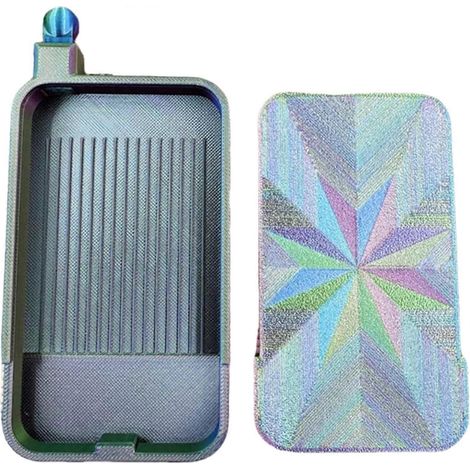 Plateau pour peinture diamant à double compartiment avec couvercle bec verseur latéral tri et rangement gris holographique (1/5)