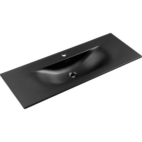 Vasque à encastrer VELOA 120 cm en céramique noir mat