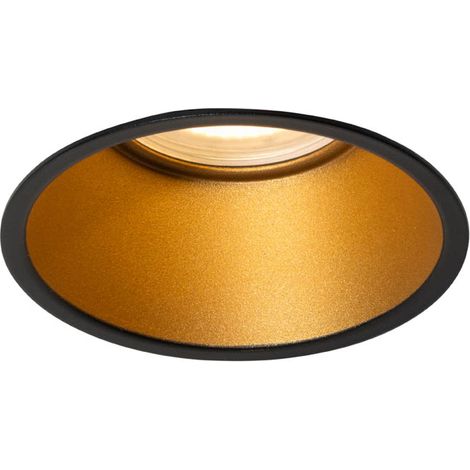 Moderner Einbaustrahler schwarz mit Gold GU10 50mm IP44 - Dept