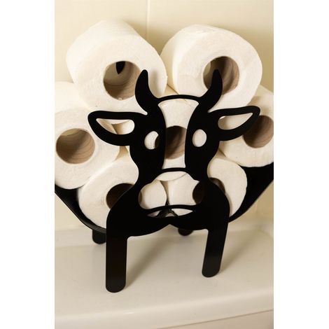 Cow Toilet Roll Holder Bathroom Accessory, Decorative Home Indoor Storage Loo Roll Toilet Paper (1/5)