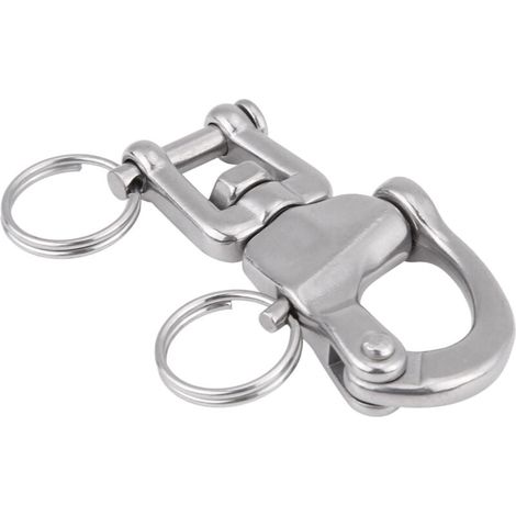 Marine Fork Rotating Spring Shackle, 316 Stainless Steel Chain Connector (70mm) MUMU (1/4)