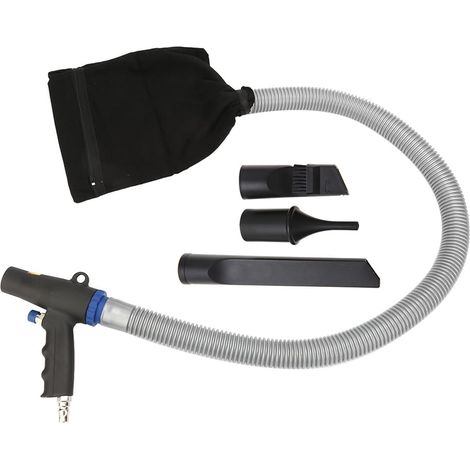 Kit aspirateur pneumatique 2 en 1, Compresseur à air comprimé haute pression avec pistolet de soufflage/aspiration Outil de nettoyage pneumatique avec une Buse 22/12/11 Cm pour élimination (1/5)