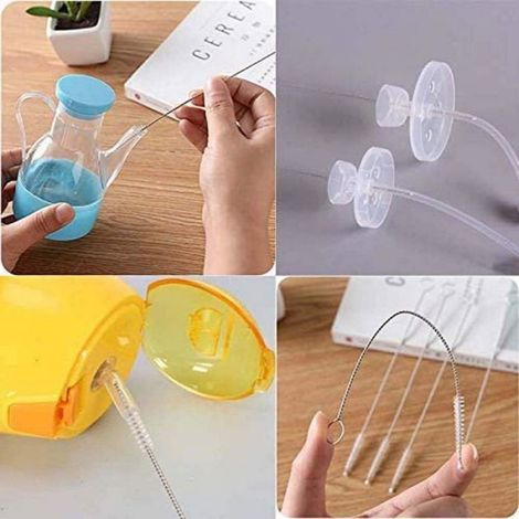 Goupillon Nettoyage - 10 Pièces - Diamètres 2 à 25 mm - Pour Bouteilles en Verre Tuyaux Tubes à Essai - 21 cm (1/5)