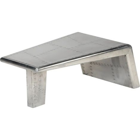 Table basse rectangulaire métal argenté Planes (1/5)