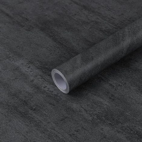 Vinyle Papier Adhesif pour Meuble Béton Rouleau Film Autocollant 40x1000cm Vinyle Adhesif Revêtement Gris Papier Peint Autocollant Mural Cuisine Armoires Comptoir Tableaux (1/5)