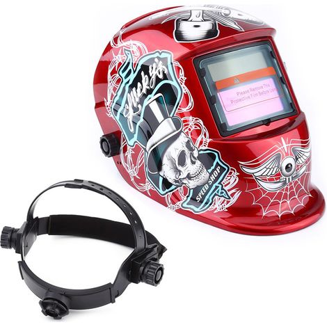 SJLERST Masque de soudage crâne à mise au point variable sombre avec filtre LCD à assombrissement automatique pour soudeur TIG MIG MMA，HHD-107 (1/5)