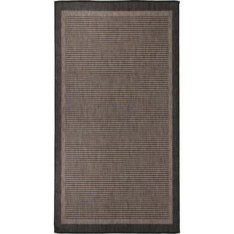 Tapis à tissage plat d'extérieur 80x150 cm Marron foncé (1/5)