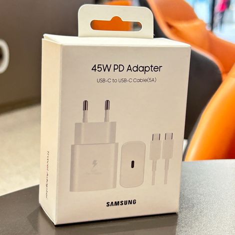 Chargeur Samsung PD 45 W à charge ultra-rapide compatible avec Galaxy S25 Ultra Plus, S24, S23, S22, A56, A55 et A36. Adaptateur secteur UE 5 A, type C, K. (1/5)
