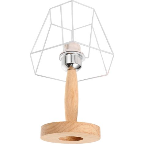 Lampe de Bureau pour Chambre Moderne en Bois et Fer avec Support (1/5)