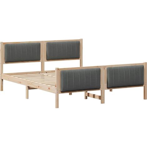 Maison Exclusive - Estructura de cama Negro y gris oscuro 150 x 2 (1/5)