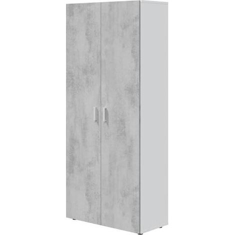 KIT MOBILE MULTIUSO 80X37XH182 CM BIANCO CEMENTO