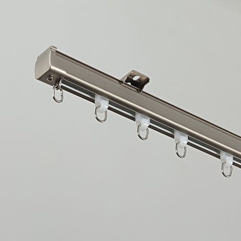Rail silencieux en alliage d'aluminium, rail pour rideau, rail de plafond, tringle à rideau de séparation de pièce, rail simple (1 mètre) (1/5)