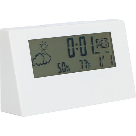Electronic Alarm Clock Transparent LED Perpetual Calendar Weather Temperature Humidity Display (1/5)