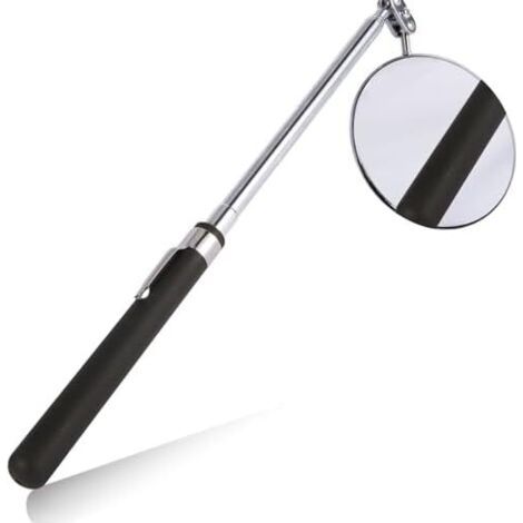 Miroir Mecanique Auto Miroirs D'inspection Réglables , Télescopique Jusqu'à 75 cm, Poignée Noire Antidérapante, Pour Réparation Auto,Diamètre du miroir 8cm - Noir/8cm (1/5)