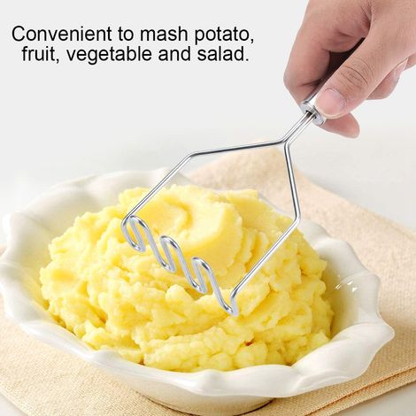 Écrasoir à purée de pommes de terre en inox avec manche, broyeur à légumes, ustensile de cuisine pratique (1/5)