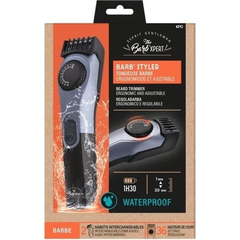 Tondeuse barbe sur batterie THE BARB' XPERT 6042 - Batterie Lithium - 19 hauteurs de coupe - Autonomie 1h 30 - Indicateur LED (1/5)