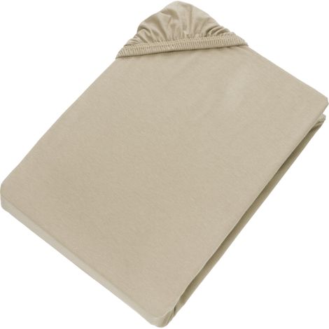 SCHÖNER WOHNEN Spannbettlaken BASIC - 1 Stück 200x200 cm, Beige