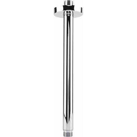 pair Bras de douche rond en acier inoxydable pour montage mural de pommeau de douche de plafond de salle de bain (25 cm)