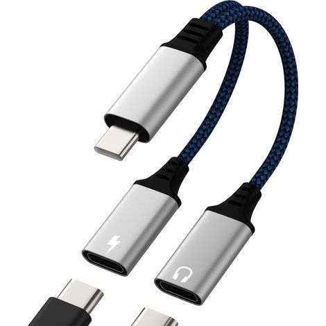 Adaptateur Double USB C Ecouteur pour 17 16 15 Pro Max Compatible avec S26 S25 pour Jack vers Prise Femelle Cable Audio et Chargeur Casque Splitter Connecteur DAC (1/5)