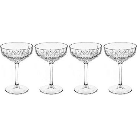 Ac-Deco – Verres à champagne plats 250 ml – Lot de 4 – Verre robuste et élégant – Design moderne pour cocktails et champagne (1/5)