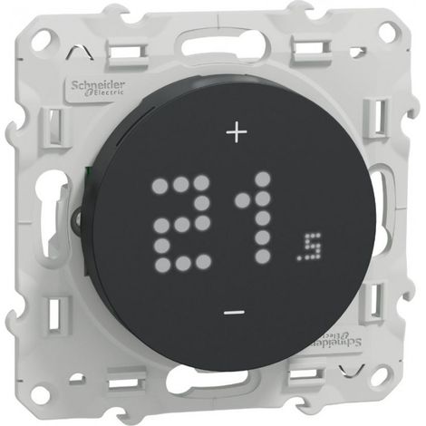 Schneider – Thermostat connecté filaire 2 A – Gestion de chauffage connecté – Compatible écosystème Wiser – Couleur anthracite (1/3)