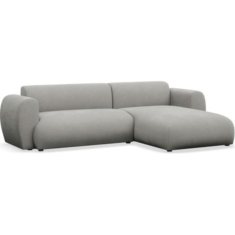Selsey Emia – L-Form Ecksofa mit Schlaffunktion, pflegeleichte Chenille, rechts ausgerichtet, Hellgrau