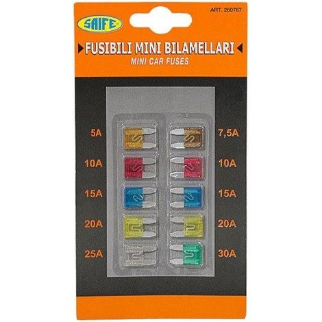 Fusibili mini bilama set da 10 pezzi rhutten - rhutten