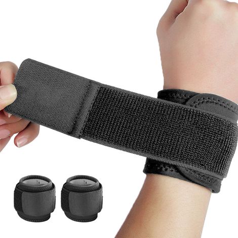 Bande de compression et bracelet de poignet, adaptés aux tendinites, à la salle de sport et à l'exercice, taille ajustable. (1/5)