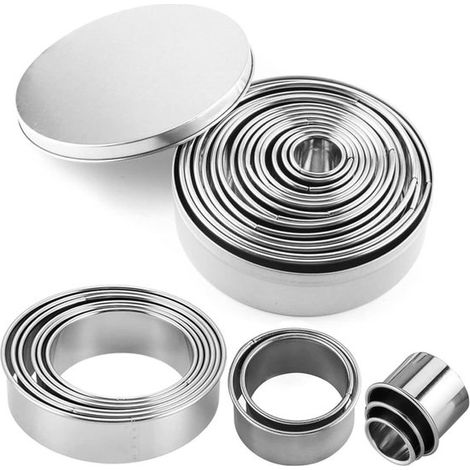 Cortador de galletas，Molde para pan con cortadores de galletas，Cortadores de galletas de acero inoxidable，12 moldes para galletas (1/5)