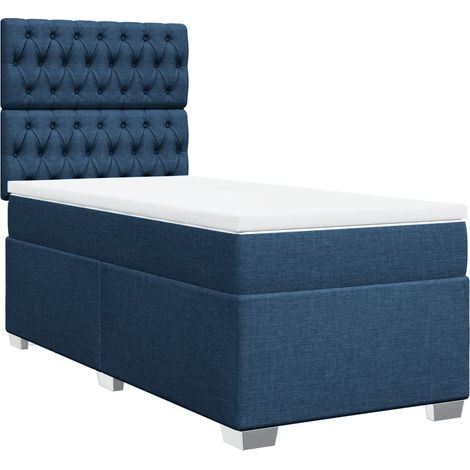 Maison Exclusive - Boxspringbett mit Matratze Blau 80x200 cm Stof