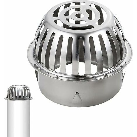 Grille de protection contre les feuilles, la mousse et les débris en acier inoxydable 304 pour tuyaux de toit et gouttières de 110 mm de diamètre - Protège contre les feuilles, la mousse et les débris (1/5)