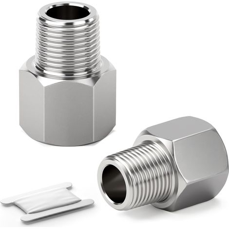 2 PCS 1/2" Femelle x 1/8" Mâle BSP Raccord Réducteur 304 Inox (1/5)
