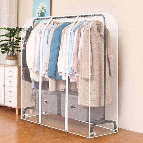 Housses De Vêtements Housse De Protection pour Portant À Vêtements Housse De Protection pour Fenêtre Transparente Cintre Anti-poussière Protecteur pour Chemises Costume Manteau, Penderie Non Inclus (1/4)
