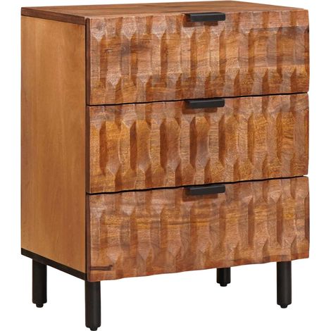 Nachttisch Braun 50 x 33 x 62 cm Massivholz Mango vidaXL