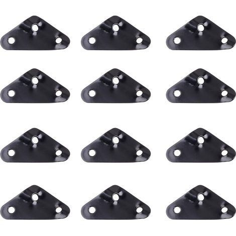 Tensor de cuerda de camping ligero de aleación de aluminio, ajustador de cuerda de 12 piezas para tienda de campaña, lona, toldo, senderismo (negro, forma triangular de 6,53,2 cm) (1/4)