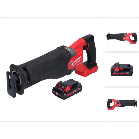 Sierra de sable Milwaukee M18 FSZ-301 sin cable 18 V sin escobillas + 1x batería 3.0 Ah - sin cargador